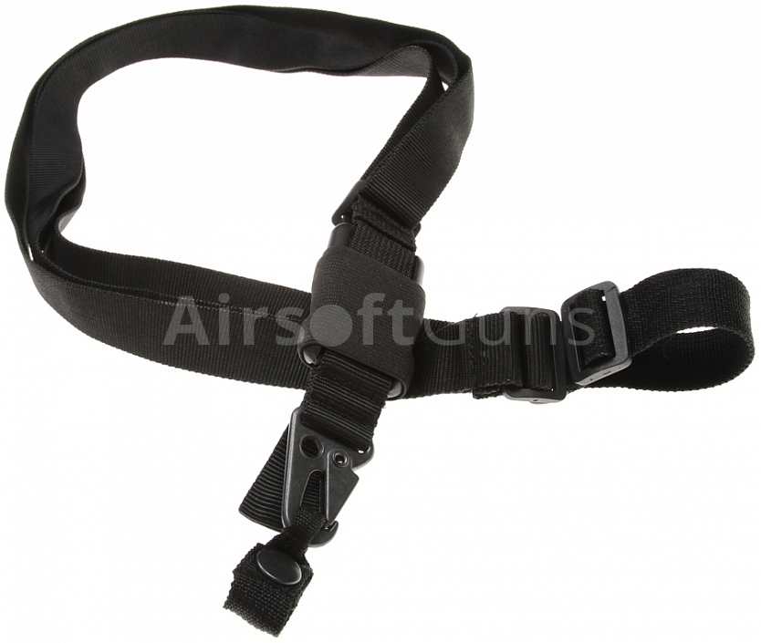 Tactical sling, three-point, soft, MP5, G3, black, Classic Army